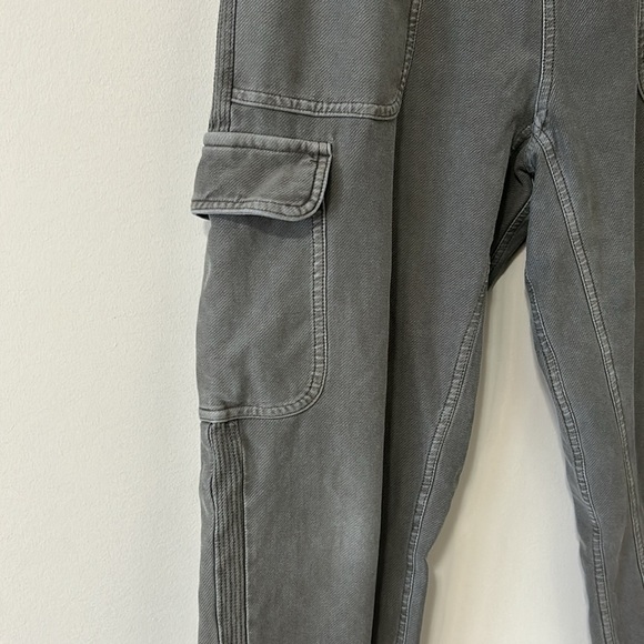 ATHLETA Farallon Cargo Pant Crop Cypress Green Organic Cotton Pull On Sz 6 - Picture 8 of 16